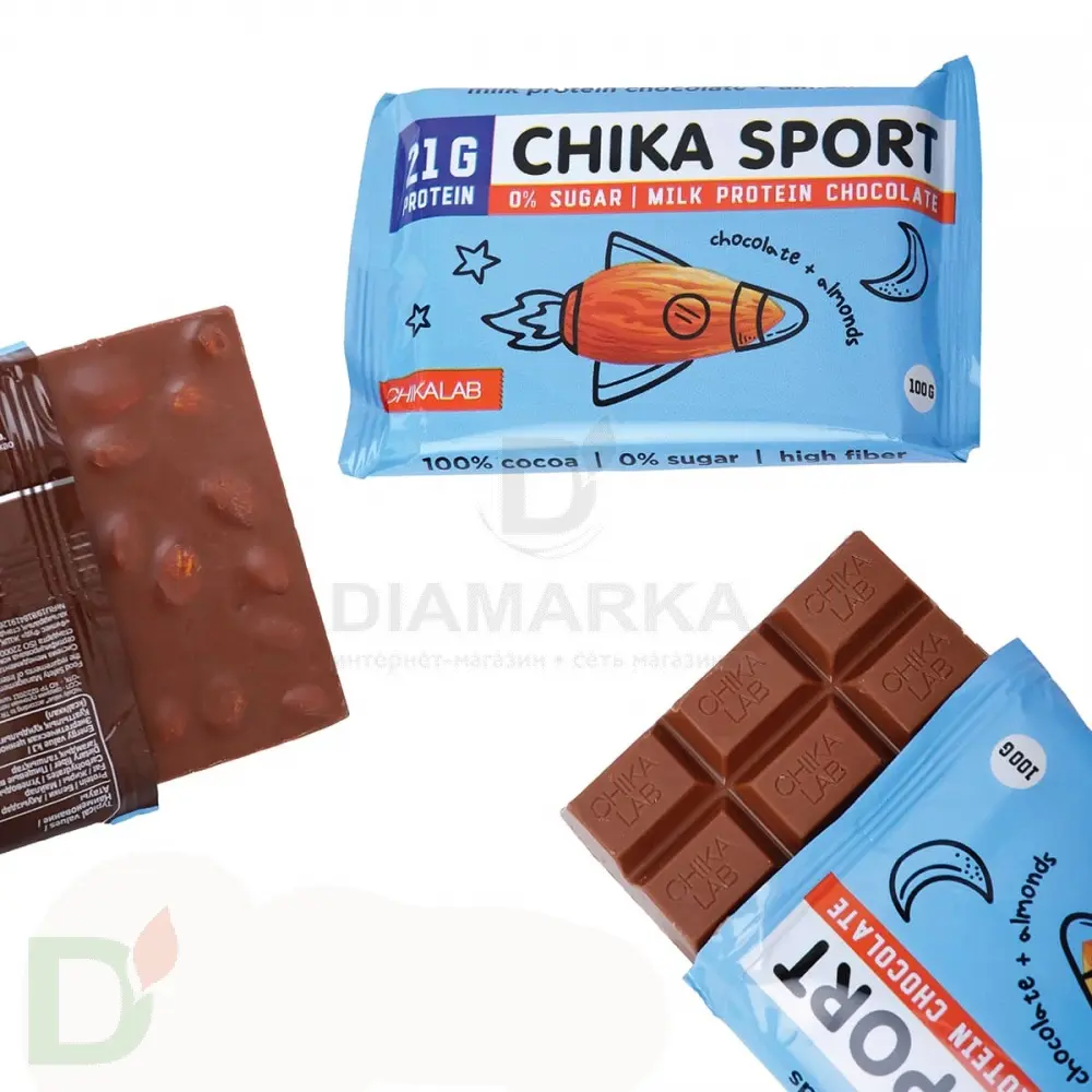 Шоколад молочный с миндалем CHIKALAB 100 гр