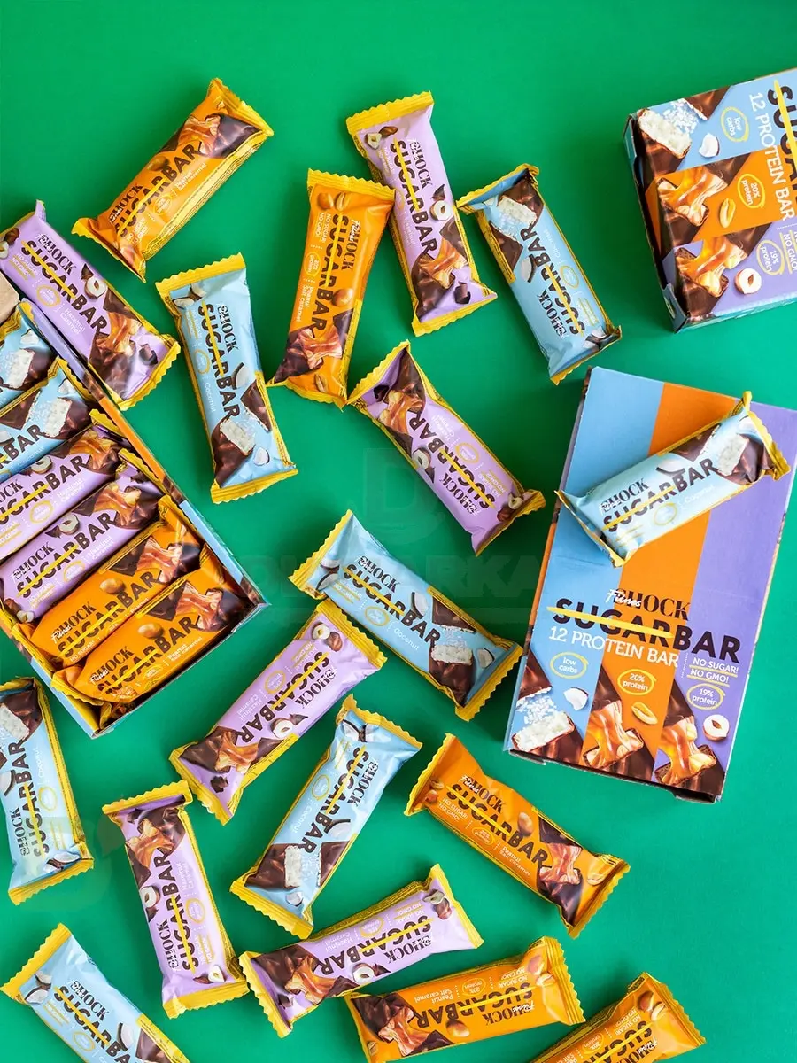 Батончик протеиновый FitnesShock Шоколадная карамель-фундук 50гр. в Ставрополе