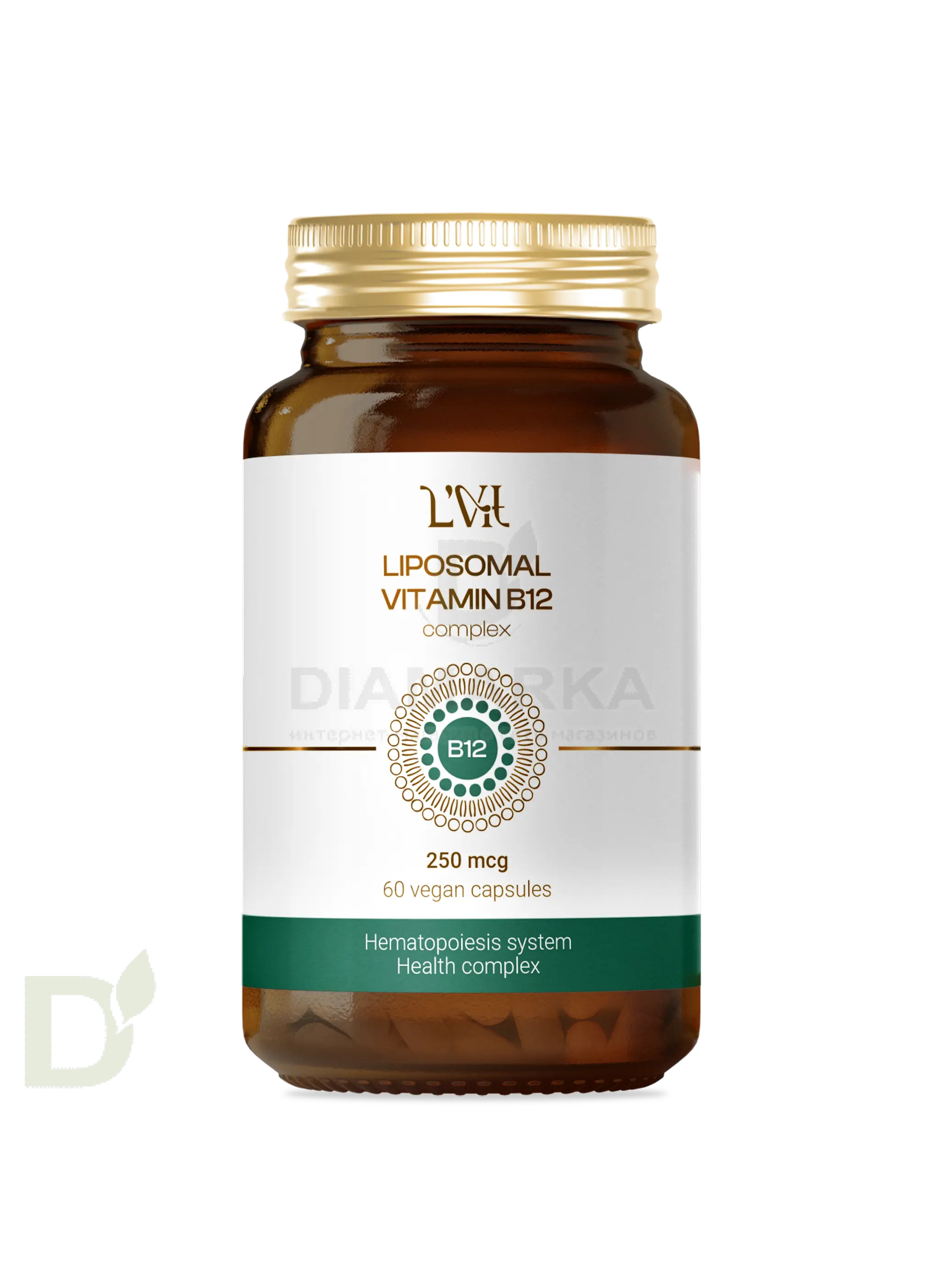 Витамины L'Vit Liposomal Vitamin B12+B9 complex, 250+200 мг в 1 капсуле, 60 капс в Ставрополе