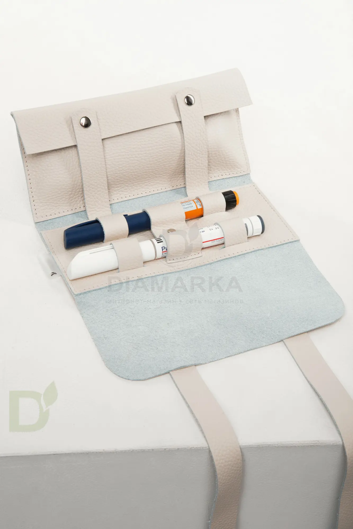 Чехол - скрутка диабетический Jaskier dia bags бежевый, натуральная кожа