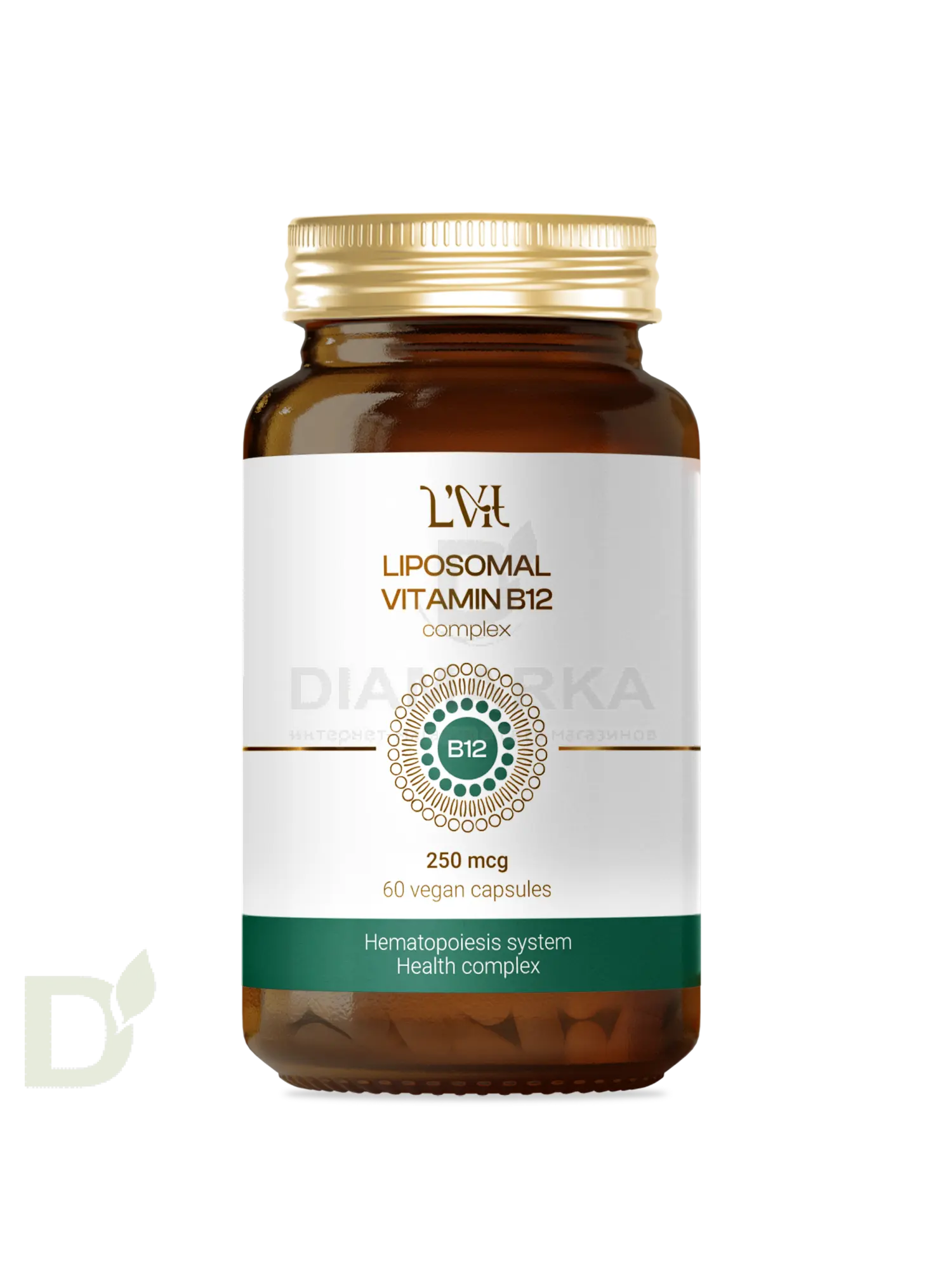 Витамины L'Vit Liposomal Vitamin B12+B9 complex, 250+200 мг в 1 капсуле, 60 капс в Ставрополе