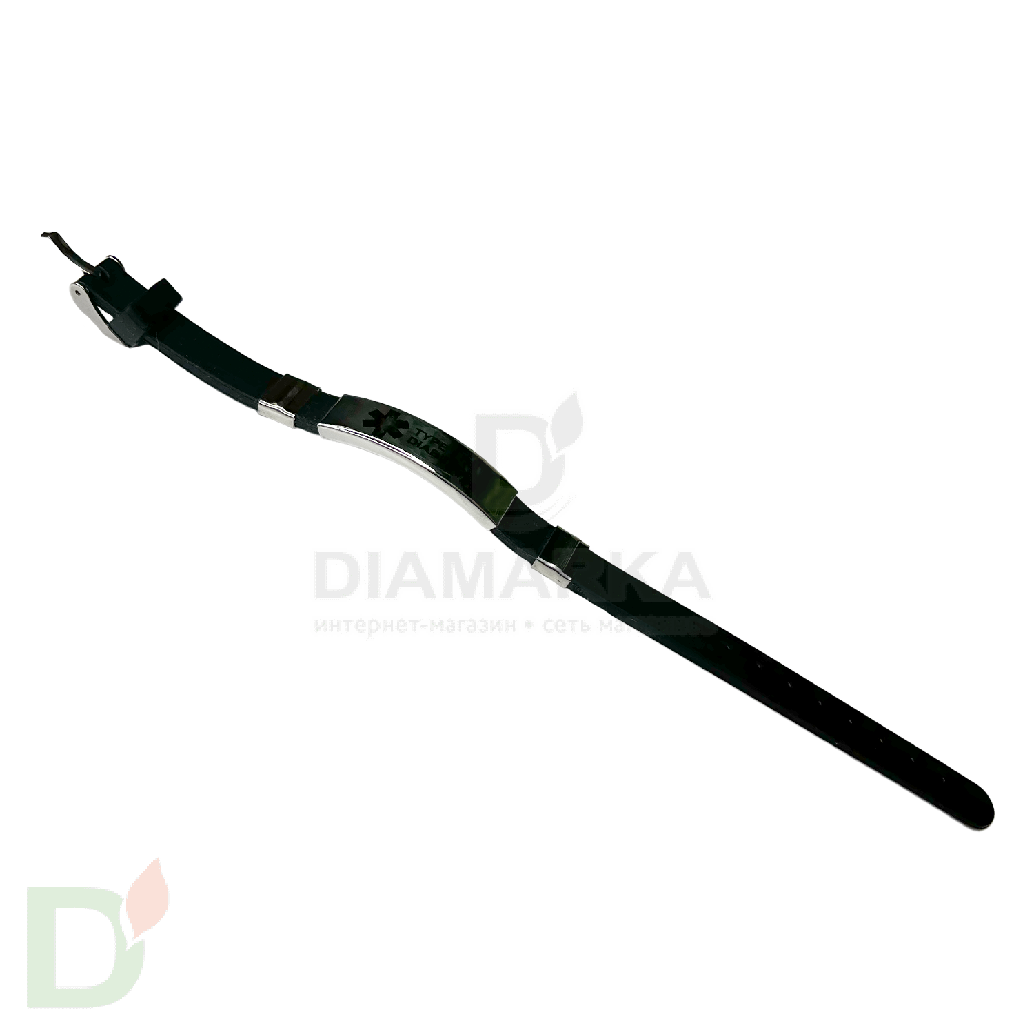 Браслет силиконовый Диабет 2 типа с застежкой (16-21см) в Ставрополе