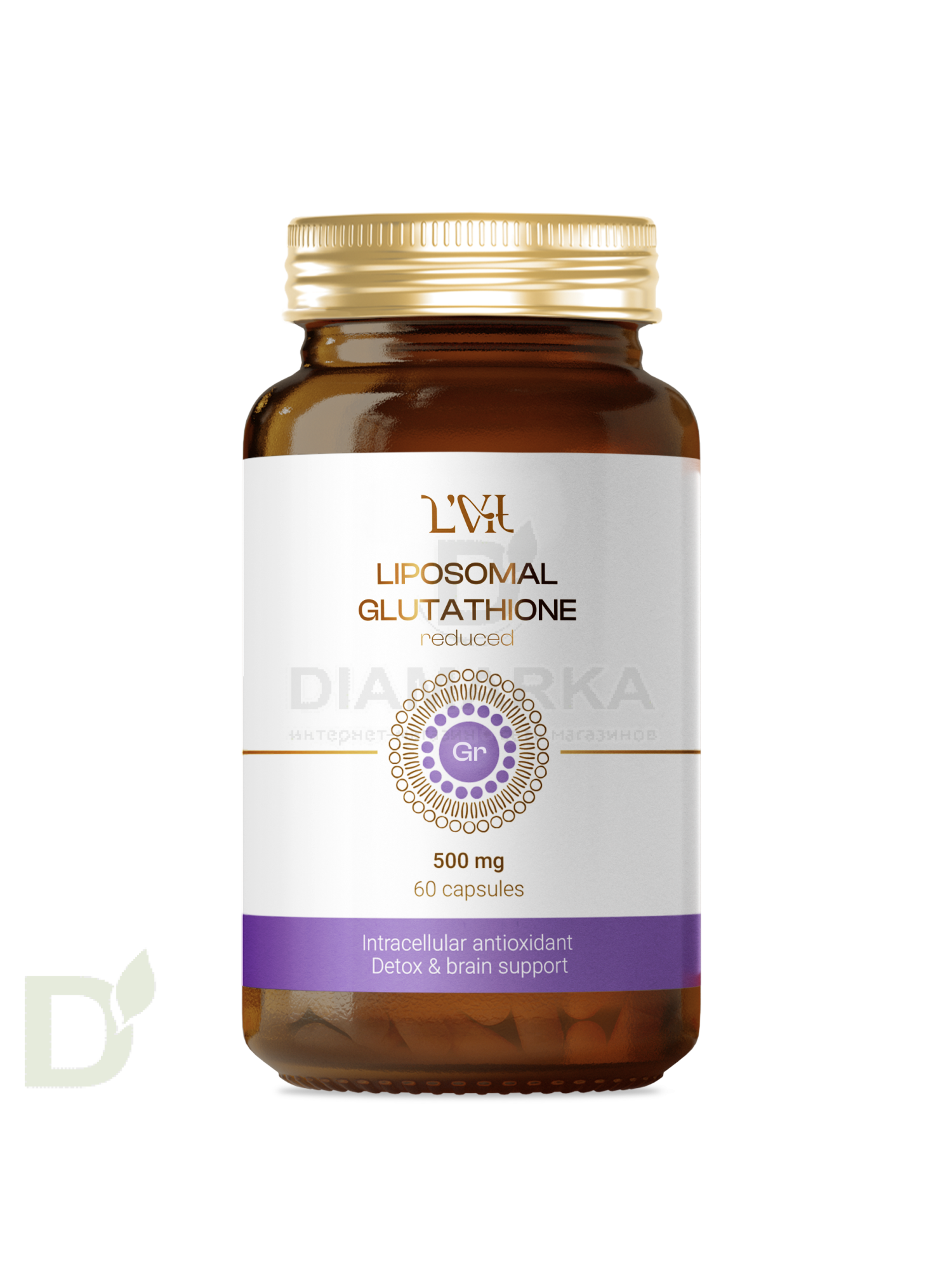 Витамины L'Vit Liposomal Glutathione/Глутатион, 200 мг в 1 капсуле, 60 капс в Ставрополе