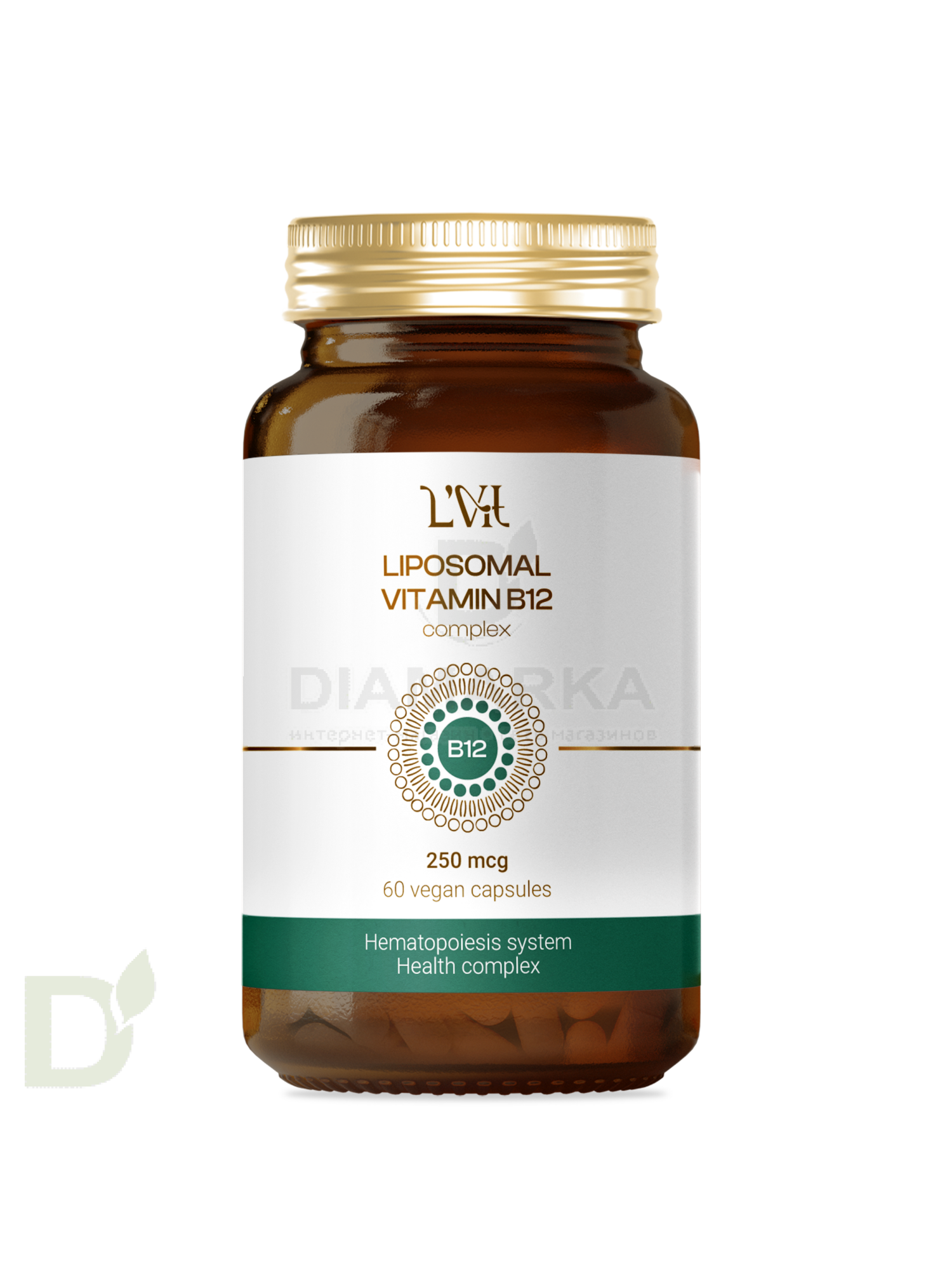 Витамины L'Vit Liposomal Vitamin B12+B9 complex, 250+200 мг в 1 капсуле, 60 капс в Ставрополе