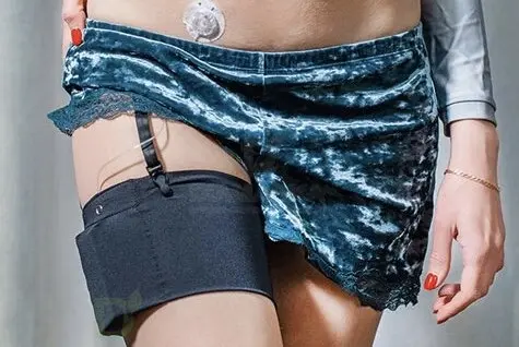 Чехол для ношения инсулинового дозатора на ноге Черный