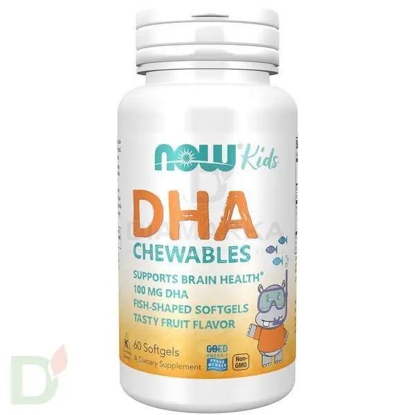 Витамины NOW Омега-3 детская для улучшения памяти и внимания, жевательные пастилки, 1000DHA, 60 шт в Ставрополе