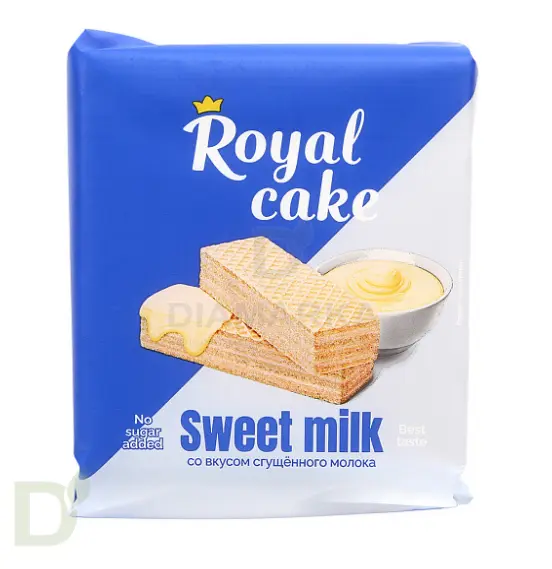 Вафли Royal cake со вкусом «СГУЩЕНОЕ МОЛОКО» без сахара, 120 г в Ставрополе